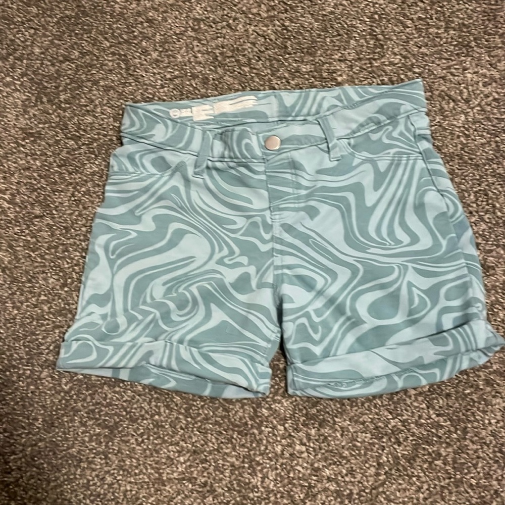 Swirly blue shorts-Cotton